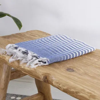 Prosop de plaja, Clovis, Alagra, 100x170 cm, Bumbac, Albastru imagine