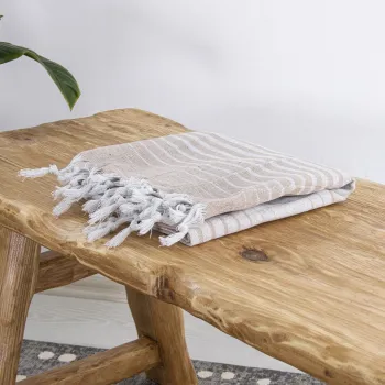 Prosop de plaja, Clovis, Alagra, 100x170 cm, Bumbac, Bej imagine