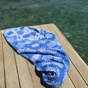 Prosop de plaja, DC Home, Ananas, Bumbac, Albastru imagine