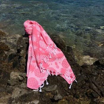 Prosop de plaja, DC Home, Ananas, Bumbac, Roz imagine