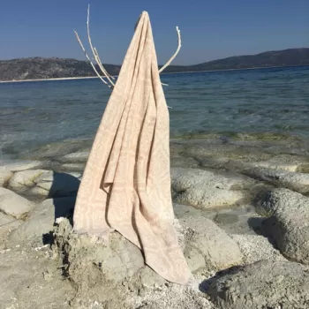 Prosop de plaja, DC Home, Barok, Bumbac, Bej/Alb imagine