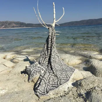 Prosop de plaja, DC Home, Barok, Bumbac, Negru/Alb imagine