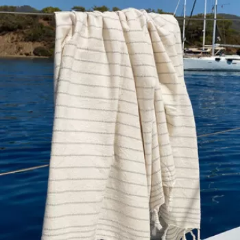 Prosop de plaja, DC Home, Capri, Bumbac, Gri / Crem imagine