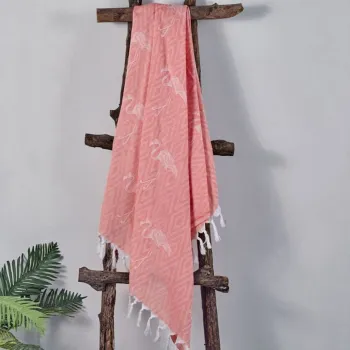 Prosop de plaja, DC Home, Flamingo, Bumbac, Roz somon imagine