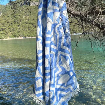 Prosop de plaja, DC Home, Lalezar, Bumbac, Albastru imagine