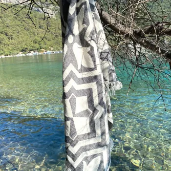 Prosop de plaja, DC Home, Lalezar, Bumbac, Negru/Bej imagine