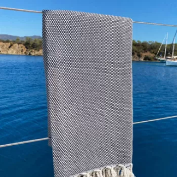 Prosop de plaja, DC Home, Likya, Bumbac, Alb negru imagine