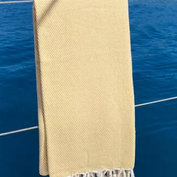 Prosop de plaja, DC Home, Likya, Bumbac, Galben mustar imagine