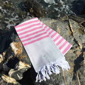 Prosop de plaja, DC Home, Serenade, Bumbac, Fucsia imagine