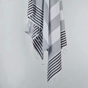 Prosop de plaja, DC Home, Sultan, Bumbac, Alb/Negru imagine