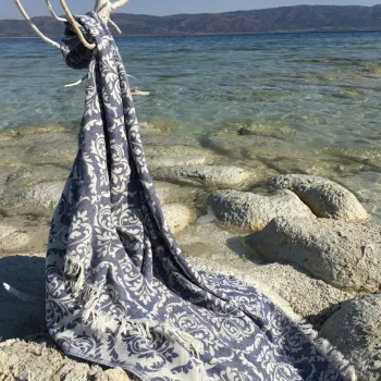 Prosop de plaja, L'essentiel Maison, Barok, Albastru inchis imagine