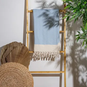 Prosop de plaja, PestemalLand, Baliksirti, Bumbac;Poliester, Albastru deschis imagine