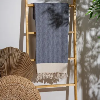 Prosop de plaja, PestemalLand, Baliksirti, Bumbac;Poliester, Albastru indigo imagine