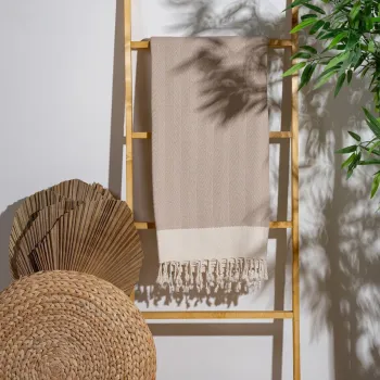 Prosop de plaja, PestemalLand, Baliksirti, Bumbac;Poliester, Bej imagine