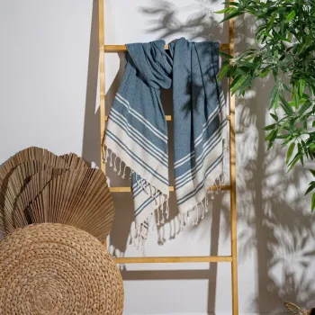 Prosop de plaja, PestemalLand, New Diamond, Bumbac;Poliester, Albastru indigo imagine