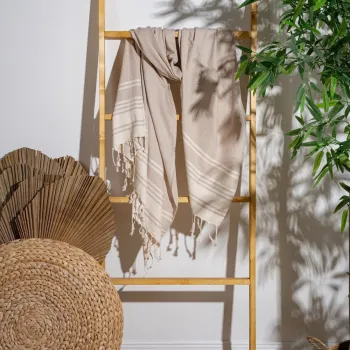 Prosop de plaja, PestemalLand, New Diamond, Bumbac;Poliester, Bej imagine