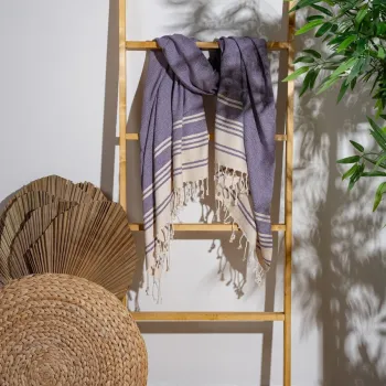 Prosop de plaja, PestemalLand, New Diamond, Bumbac;Poliester, Liliac inchis imagine