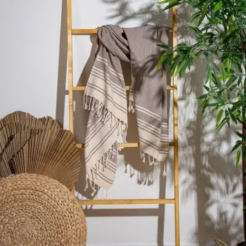 Prosop de plaja, PestemalLand, New Diamond, Bumbac;Poliester, Maro deschis imagine