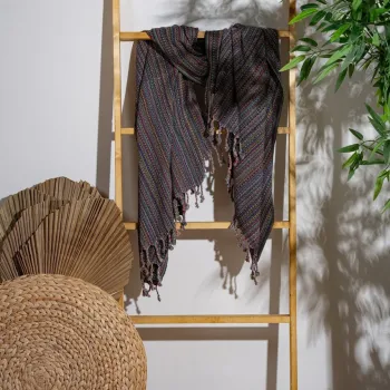 Prosop de plaja, PestemalLand, Otantik, Bumbac;Poliester, Negru imagine