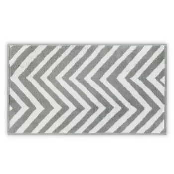 Prosop, L'appartement , Chevron Yarn Dyed, Bumbac, Alb / Gri imagine