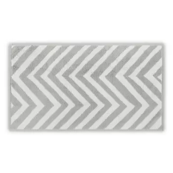 Prosop, L'appartement , Chevron Yarn Dyed, Bumbac, Gri deschis/Alb imagine