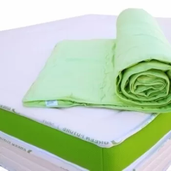 Protectie de saltea Nature 160x200 cm Verde - Bambus imagine