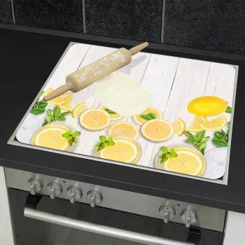Protectie perete bucatarie Lemons, Wenko, 56x50x0.5 cm, sticla/silicon, multicolor imagine