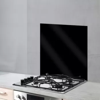 Protectie perete bucatarie, Wenko, Black, 60 x 70 cm, sticla termorezistenta, negru imagine