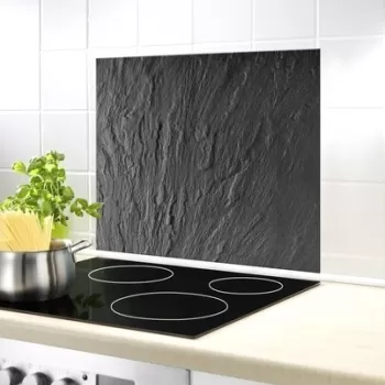 Protectie perete bucatarie, Wenko, Slate Rock, 50 x 60 cm, sticla termorezistenta imagine