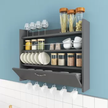 Raft de bucatarie, Colman, Knott, 85x15x65 cm, Antracit imagine