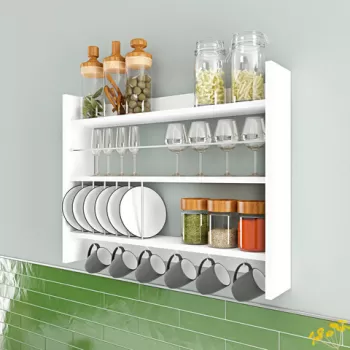 Raft de bucatarie, Colman, Kolin, 85x15x65 cm, Alb imagine