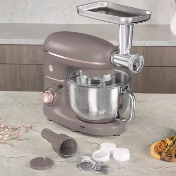 Robot de bucatarie 4 in 1 Berlinger Haus, Taupe, 1500W, inox/plastic, taupe mat/argintiu imagine