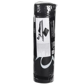 Saltea de yoga XQ Max, 183x58x1 cm, imprimeu cu exercitii, cauciuc/bumbac, negru imagine