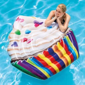 Saltea gonflabila pentru plaja Cupcake, 142x135 cm, polivinil, multicolor imagine