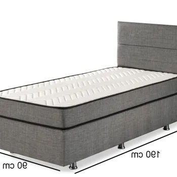 Saltea single, Base & Headboard, Niron, Argintiu, 90x38x190 cm, Cadru: OTEL, Gri imagine