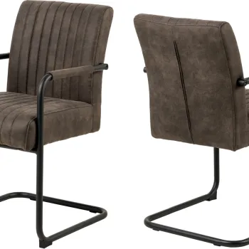 Scaun Adele, Actona, 50.5x64.5x84.5 cm, poliester/otel, antracit imagine