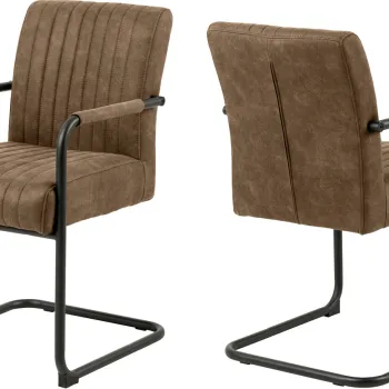 Scaun Adele, Actona, 50.5x64.5x84.5 cm, poliester/otel, maro deschis imagine