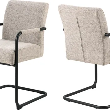 Scaun Adele, Actona, 50.5x64.5x84.5 cm, tesatura Boucle/otel, bej imagine