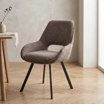 Scaun Alagi, Homla, 57x63x82 cm, metal/poliester, maro imagine