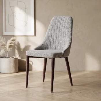 Scaun Arvello, Homla, 46.5x58x88  cm, metal/poliester, bej/maro imagine