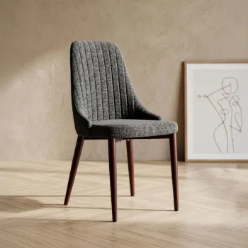 Scaun Arvello, Homla, 46.5x58x88  cm, metal/poliester, gri/maro imagine