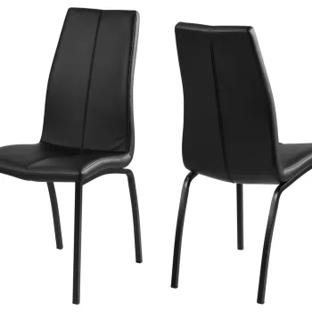 Scaun Asama, Actona, 43.5x57x95 cm, piele ecologica/otel, negru imagine