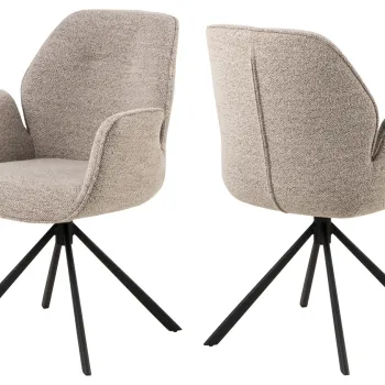 Scaun Aura, Actona, 62x61x90 cm, rotativ, tesatura Boucle/otel, bej imagine