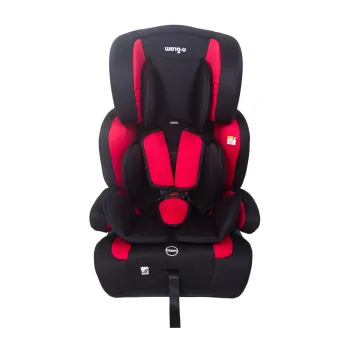 Scaun auto/inaltator R129, I-Size, U-grow, 76-150 cm (15 luni-12 ani), HDPE/tesatura tricotata din poliester, rosu/negru imagine