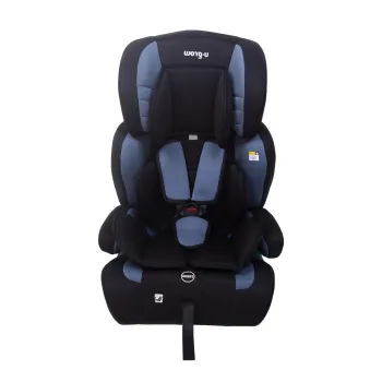 Scaun auto/inaltator R130, I-Size, U-grow, 76-150 cm (15 luni-12 ani), HDPE/tesatura tricotata din poliester, gri/albastru imagine