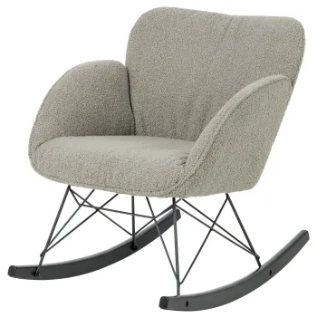 Scaun balansoar Kelsey, Actona, 67.5x90x80 cm, plus teddy/otel, gri maro imagine