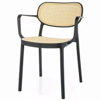 Scaun Bali II, Signal, 57x41x79 cm, polipropilena, bej/negru imagine