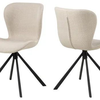 Scaun Batilda -A1, Actona, 46.5x53x81 cm, rotativ, tesatura structurata/otel, bej imagine