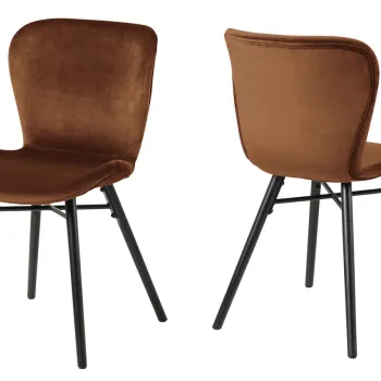 Scaun Batilda -A1, Actona, 47x53x82.5 cm, catifea/lemn de cauciuc, cupru imagine