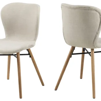 Scaun Batilda -A1, Actona, 47x53x82.5 cm, poliester/lemn de stejar, bej nisip imagine